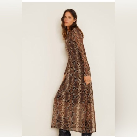 Stella & Julie Dresses & Skirts - Elegant Brown Snake Print Maxi Dress